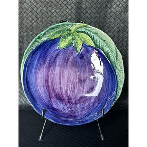 Vietri Bel Orto Blue Plum 9 Inch Bowl Made In Italy Pottery Handpainted 7890